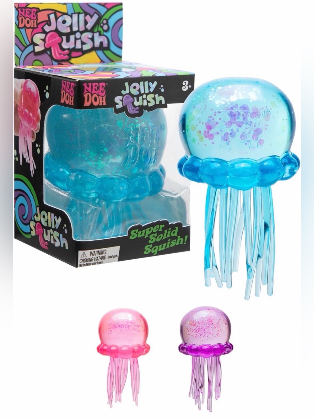 Schylling Needoh Jelly Squish - Sensory Squeeze Toy - 1 peice in Blue